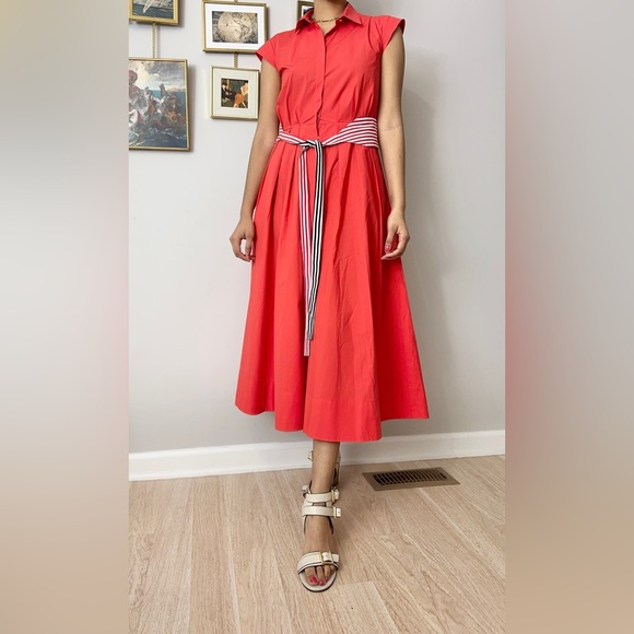 Marella cap sleeve pleated midi dress - Picture 3 of 12
